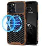 iPhone 12 wood carbon fiber leather